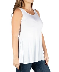 24seven Comfort Apparel Plus Sleeveless Tunic Tank Top