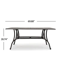 Noble House Alfresco Outdoor Cast Rectangular Dining Table