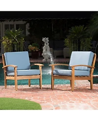 Noble House Aletta Outdoor Club Chairs with Cushions, Set of 2