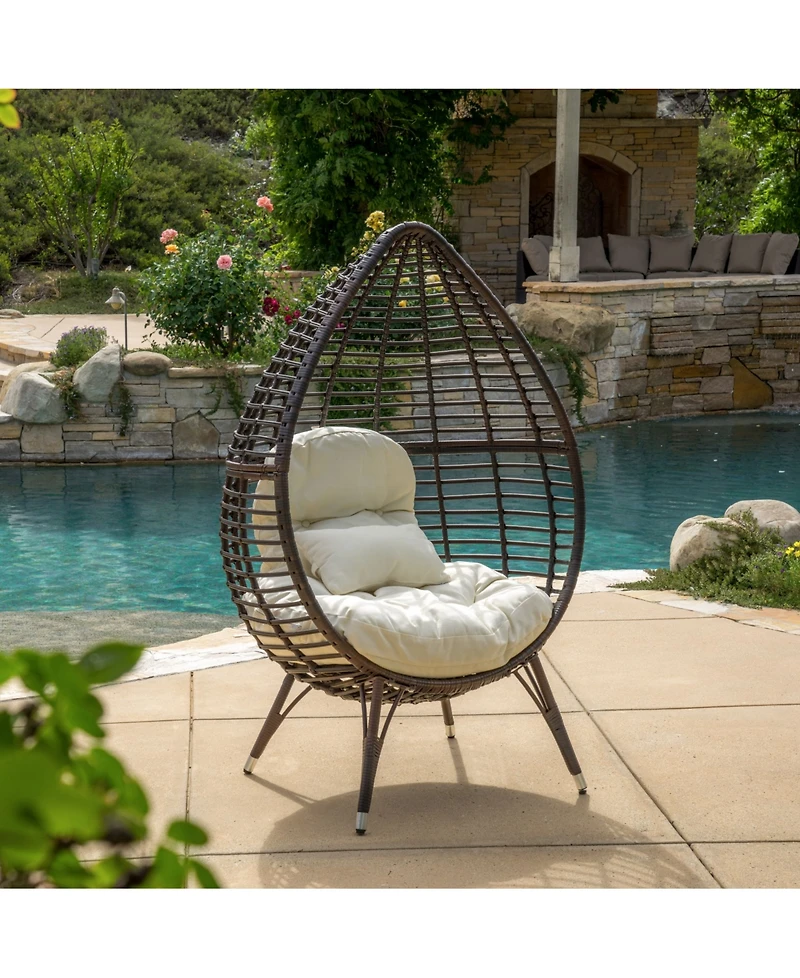 Noble House Cutter Teardrop Lounge Chair with Cushion