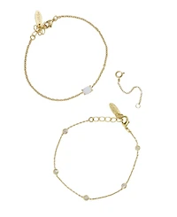 Ettika Opal Crystal Dainty Women's Bracelet Set with Extender Add On