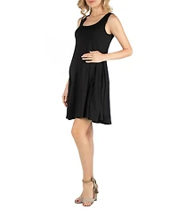 24seven Comfort Apparel A Line Slim Fit and Flare Maternity Dress