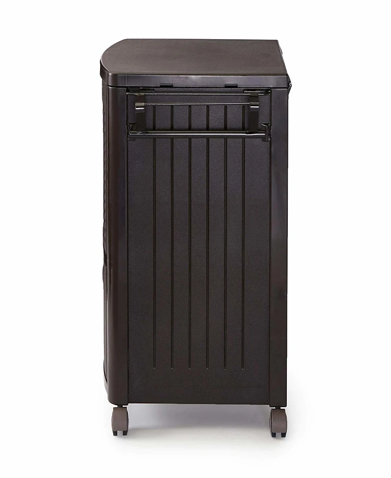 Suncast DCCW3000D 77 Quart Resin Wicker Patio Cooler with Cabinet & Wire Basket