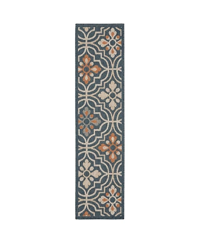 Oriental Weavers Latitude LAT08 Blue 1'10" x 7'6" Runner Rug