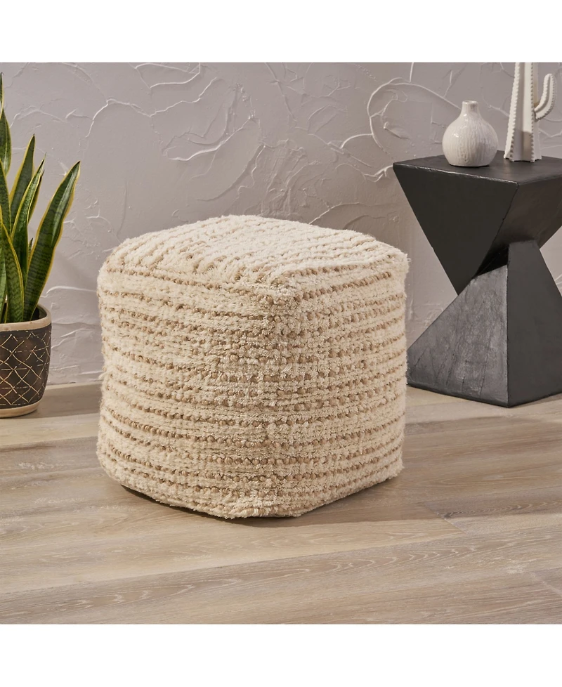 Noble House Calzona Boho Ottoman Pouf