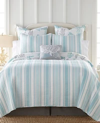 Levtex Cape Coral Stripe Reversible -Pc. Quilt Set