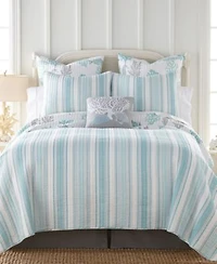 Levtex Cape Coral Stripe Reversible Quilt Sets
