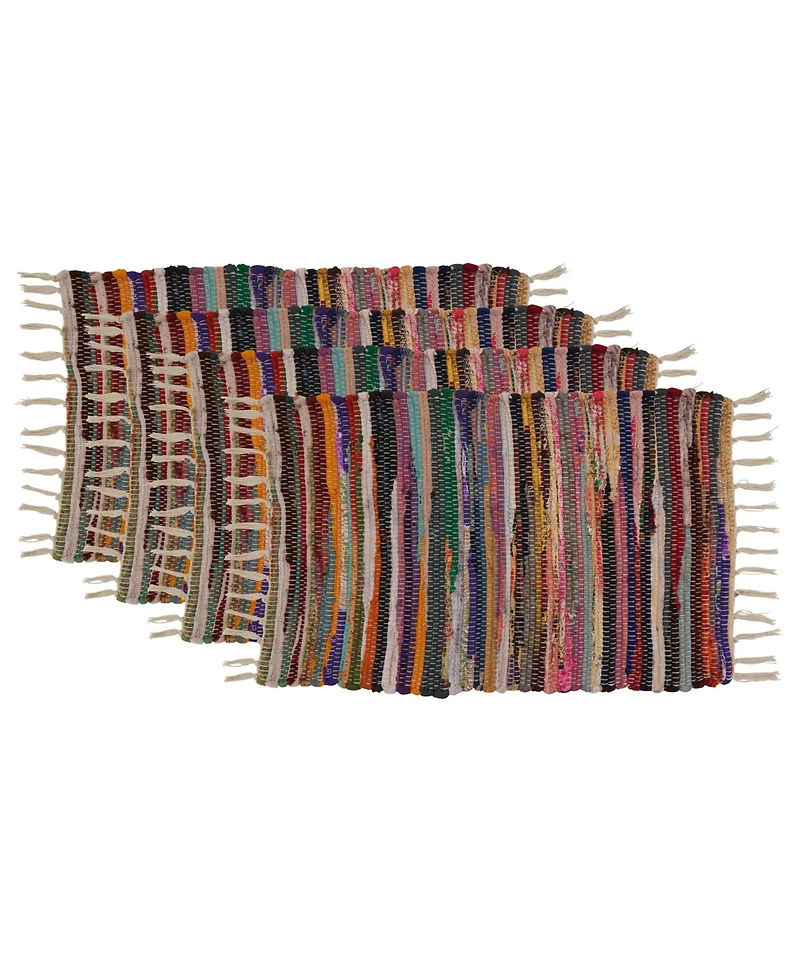 Saro Lifestyle Multi-Colored Chindi Placemat Set of 4