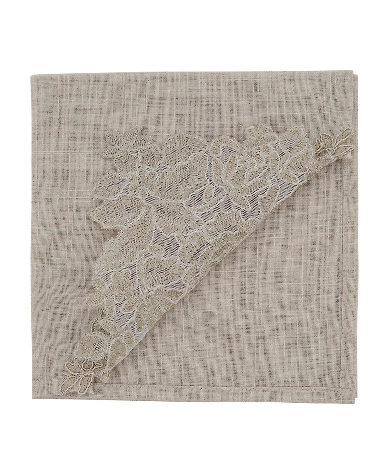 Saro Lifestyle Embroidered Lace Napkin Placemat Set of 2