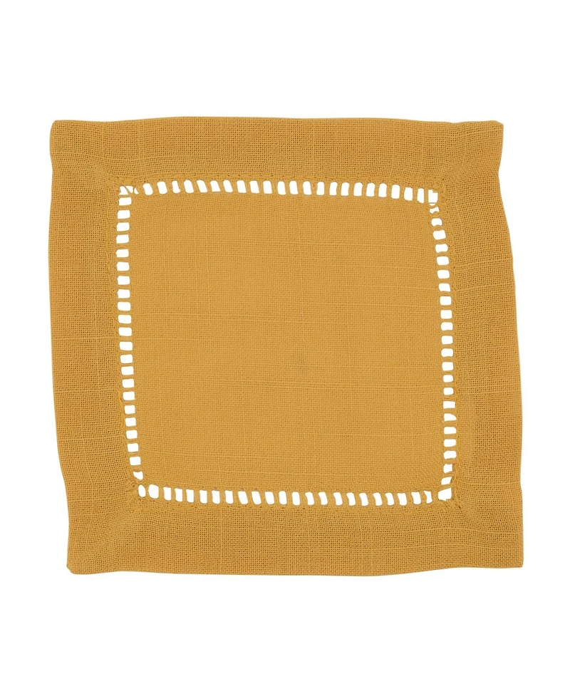 Saro Lifestyle Hemstitched Border Cocktail Napkin Set of 12