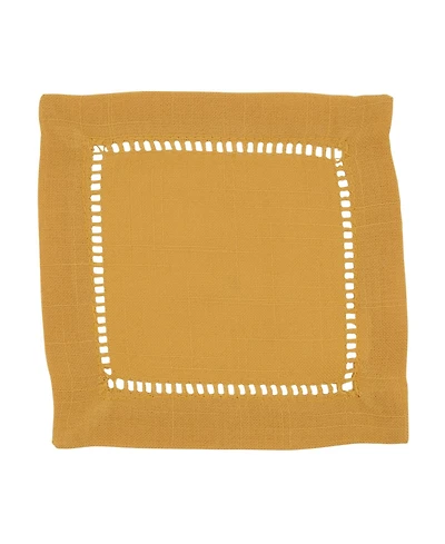 Saro Lifestyle Hemstitched Border Cocktail Napkin Set of 12