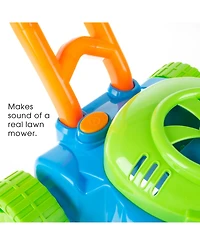 Hey Play Bubble Lawn Mower - Toy Push Lawn Mower Bubble Blower Machine, Walk Behind Outdoor Activity For Toddlers, Boys And Girls