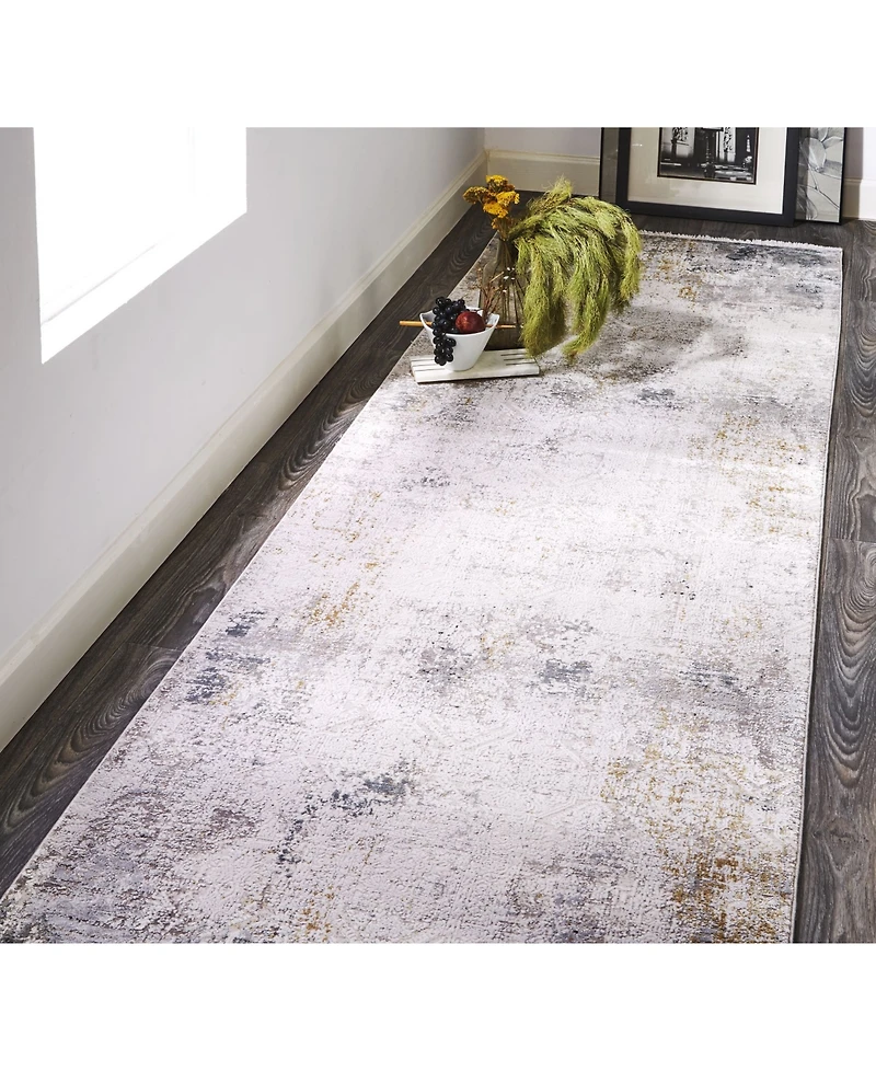 Feizy Cadiz R3892 Gray 3'1" x 10' Runner Rug
