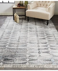 Feizy Beckett R0814 Gray 3'6" x 5'6" Area Rug
