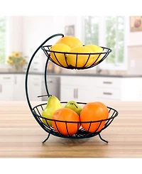 Spectrum Diversified Yumi 2-Tier Server Sturdy Steel Stacked Fruit Bowls