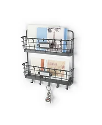 Spectrum Vintage-like Living Wall Mount 2-Tier Letter Holder Key Rack