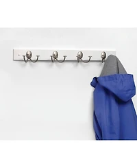 Spectrum Stratford Wall Mount 4-Double Hook Wood Rack