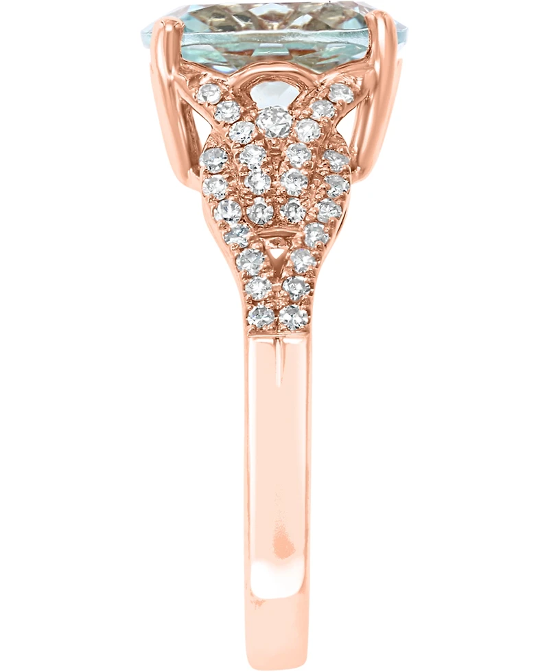 Lali Jewels Aquamarine (3-1/2 ct. t.w.) & Diamond (1/3 14k Rose Gold