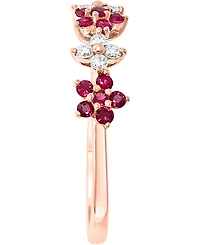 Lali Jewels Ruby (3/8 ct. t.w.) & Diamond (1/6 ct. t.w.) Flower Band in 14k Rose Gold