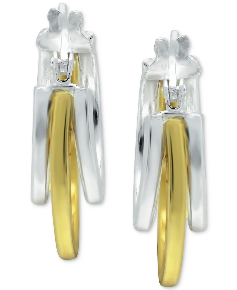 Giani Bernini Small Two-Tone Triple Hoop Earrings, 17mm, Created for Macy's