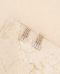 Ettika Crystal Fringe Dangle Stud Earrings