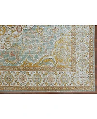 Amer Rugs Eternal Ete-3 Aqua/Ivory 2'7" x 7'6" Runner Rug
