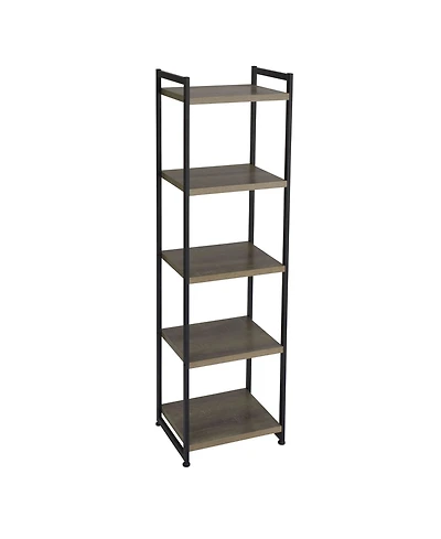 Household Essential Ashwood 5-Shelf Storage Tower