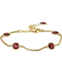 Lapis Lazuli Station Link Chain Bracelet 14k Gold-Plated Sterling Silver (Also Turquoise, Citrine, Amethyst, Garnet & Onyx)