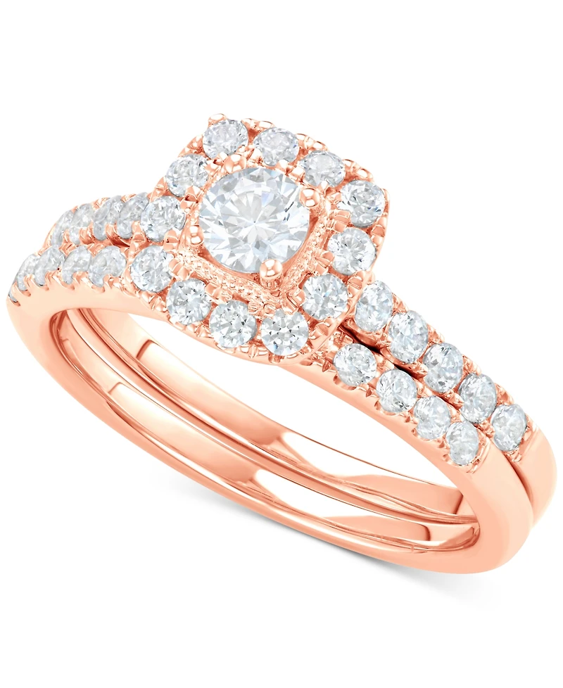 Diamond Halo Bridal Set (1 ct. t.w.) 14k White, Yellow or Rose Gold