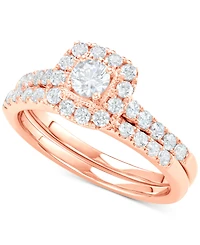 Diamond Halo Bridal Set (1 ct. t.w.) 14k White, Yellow or Rose Gold