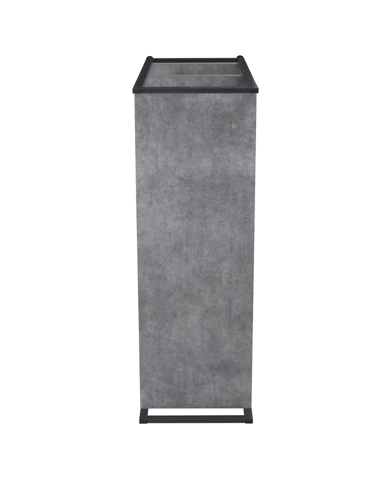 Sleek Laminate Low Shelf Stack with 3 Wide Shelves