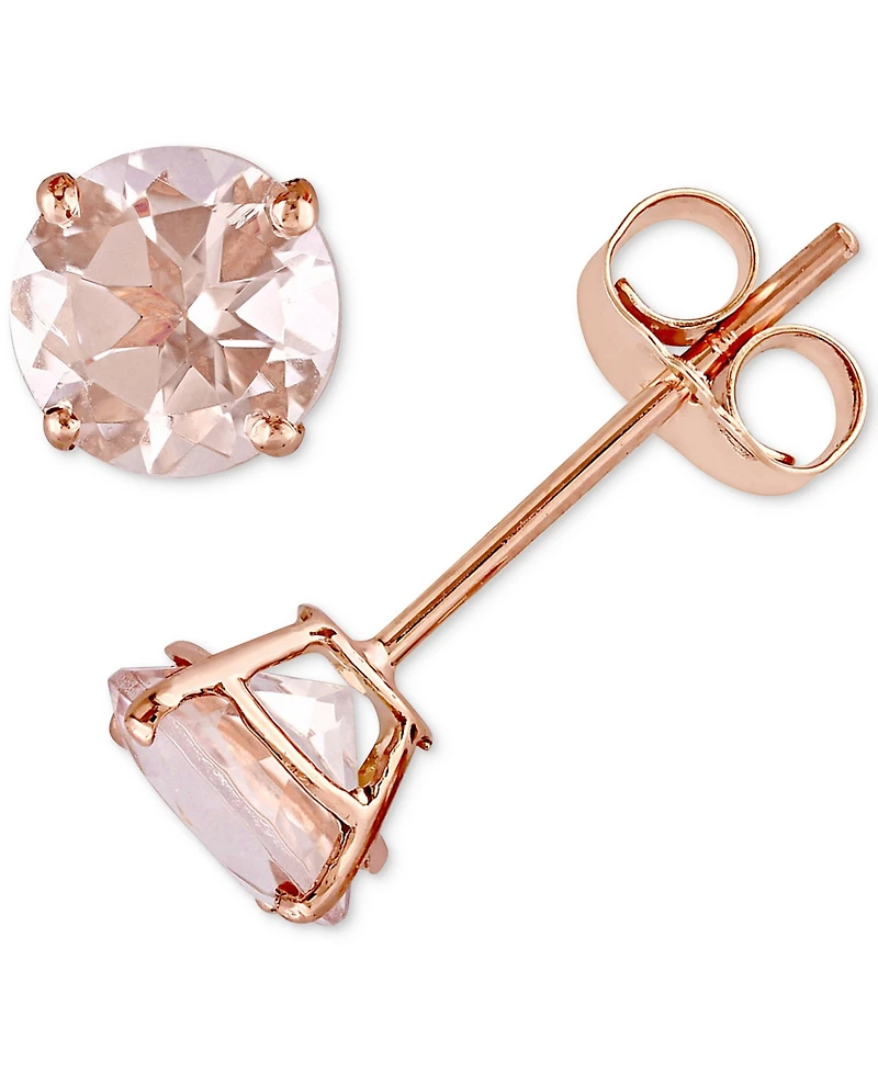 Morganite Solitaire Stud Earrings (1 ct. t.w.) in 14k Rose Gold
