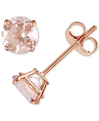 Morganite Solitaire Stud Earrings (1 ct. t.w.) in 14k Rose Gold