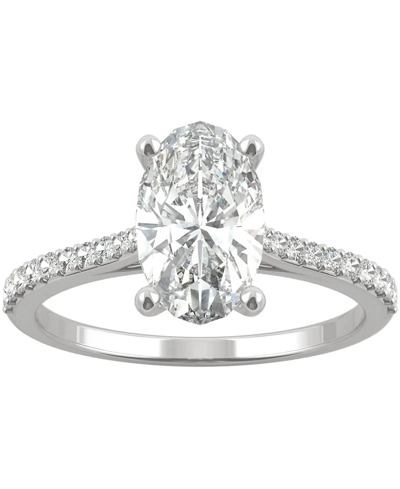 Charles & Colvard Moissanite Oval Engagement Ring (2-1/2 ct. t.w. Dew) in 14k White Gold or 14k Yellow Gold