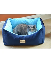 Armarkat Cat Bed, Small Pet Bed, Navy Blue/Sky Blue, C09HSL/Tl - Extra Thick Poly Fill, Waterproof Lining, Skid-Free Base