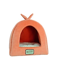 Armarkat Cat Bed Cave Shape, Orange/Ivory, C10HCS/Mb - Silky Soft Plush and Luxurious Velvet
