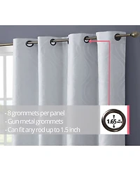 Hlc.me Montero Damask 100% Complete Blackout Shading Thermal Insulated Energy Efficient Heat/Cold Blocking Grommet Heavy Curtain Drapery Panels for Li