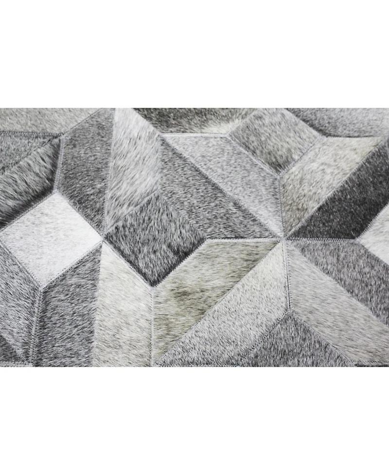 Bashian Cowhide Hie-04 Gray 8' x 10' Area Rug