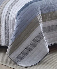 Nautica Galewood Beige Cotton Reversible Quilt Set