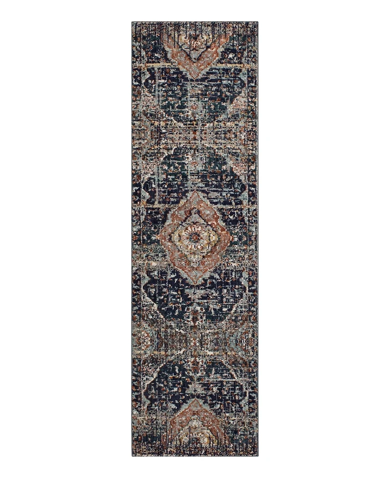 Closeout! Karastan Soiree Solace Indigo 2'4" x 7'10" Runner Rug