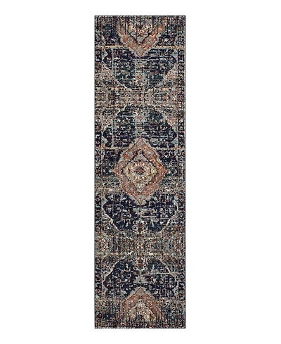 Closeout! Karastan Soiree Solace Indigo 2'4" x 7'10" Runner Rug