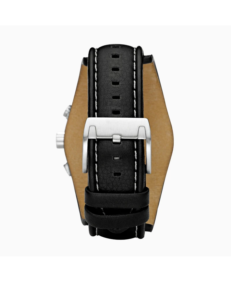 Fossil Men's Coachman Black Leather Watch 45mm