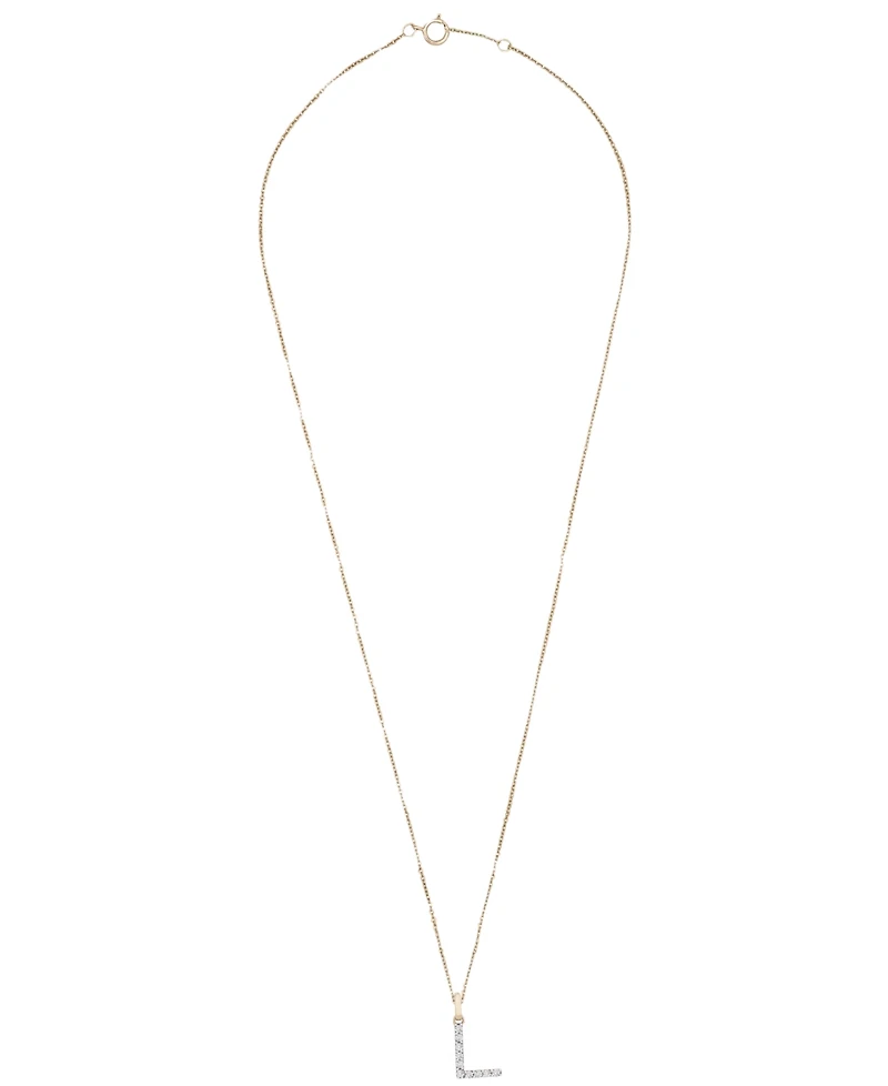 Diamond Initial Pendant Necklace (1/10 ct. t.w.) in 14k Gold, 17" + 1" Extender