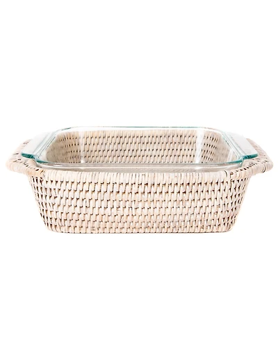 Artifacts Trading Company Artifacts Rattan Square Baker Basket, with Pyrex