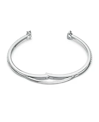 Swarovski Silver-Tone Crystal Cuff Bracelet