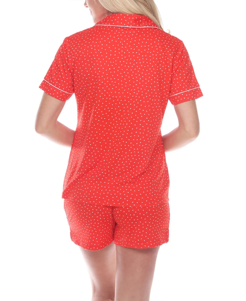 White Mark Short Sleeve Pajama Set