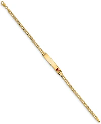 Medical Info Id Plate Bracelet in 14k Gold