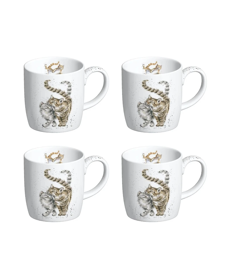 Royal Worcester Wrendale Designs Feline Fine Mug - Set of 4