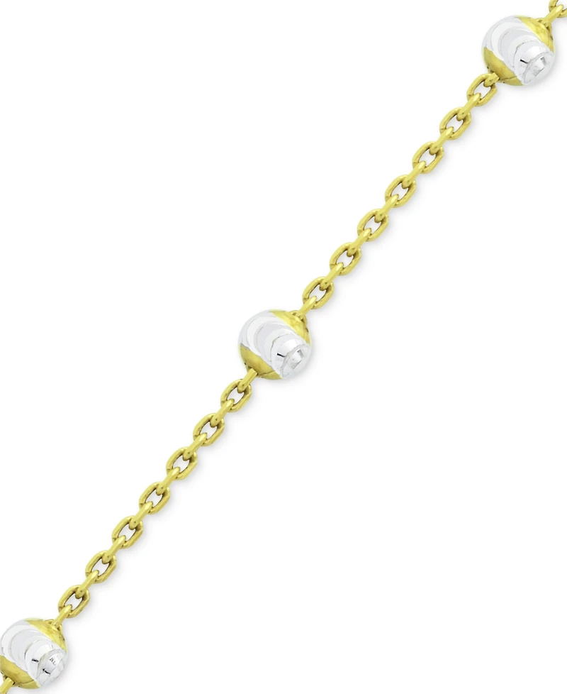 Giani Bernini Beaded Station Chain Necklace 18k Gold-Plated Silver, or Rose Silver Sterling 18" + 2" extender, Created fo
