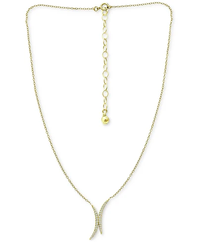 Giani Bernini Cubic Zirconia Double Curve 16" Statement Necklace, Created for Macy's